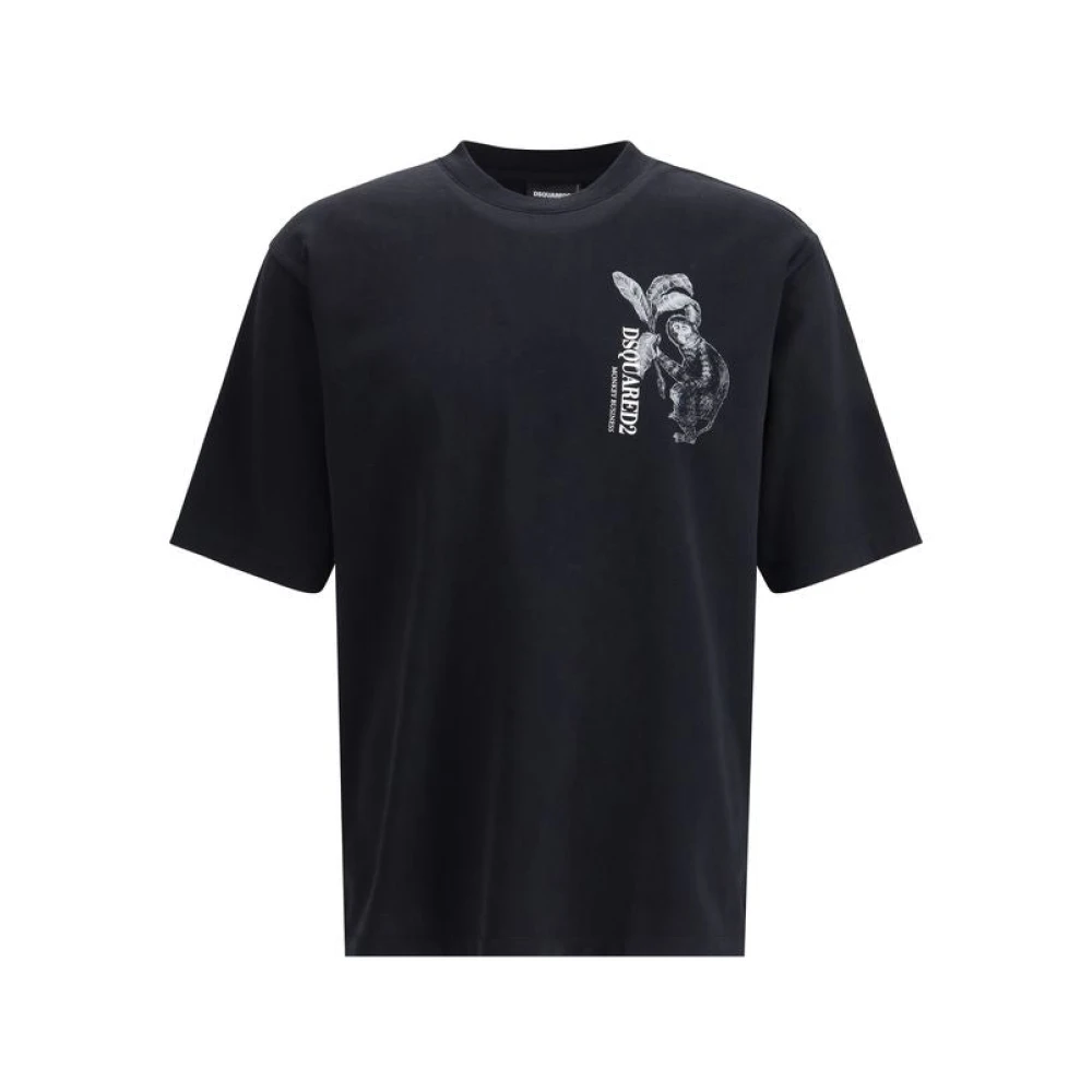 Dsquared2 Men's Black T-Shirts, S, The Monkey Business T-Shirt