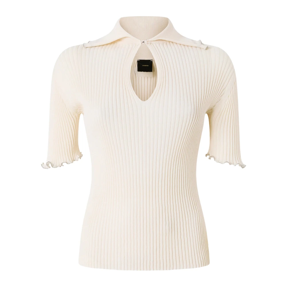 Pinko Women's White Round-Neck Knitwear, M, Calore Polo