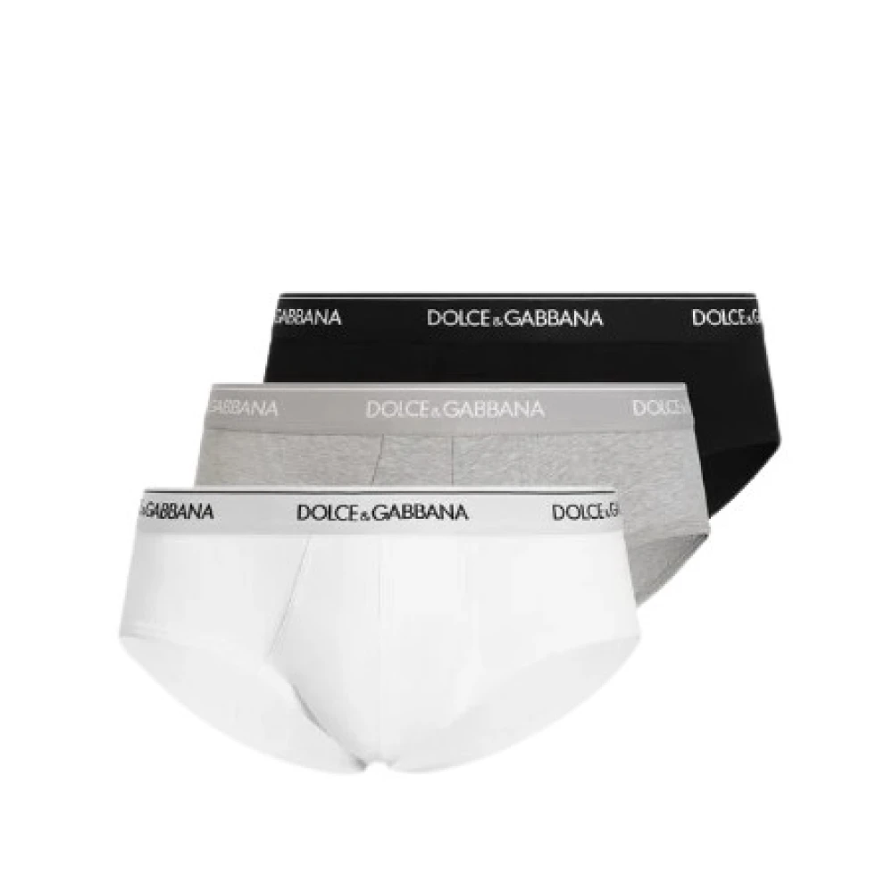Dolce & Gabbana Mannelijk Multicolor Ondergoed Heren, Veelkleurig, M, Katoen, Brando Slips 3-Pack