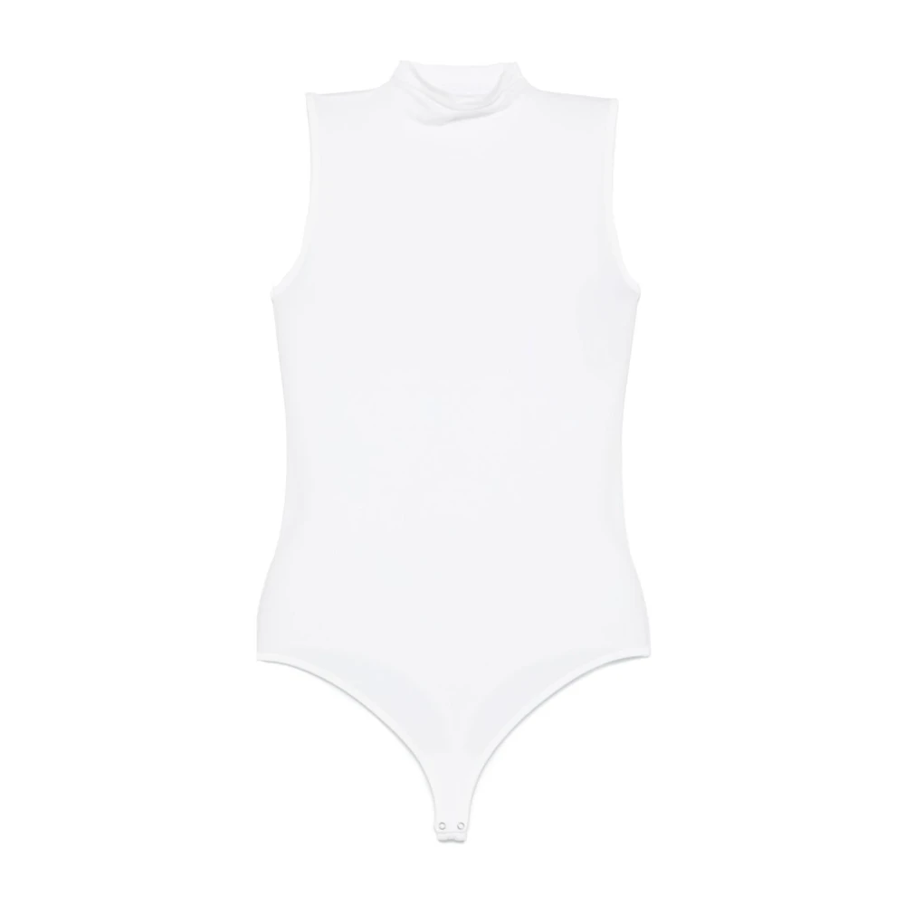 Wolford Women's White Body,, Sleeveless High Neck Top Medium