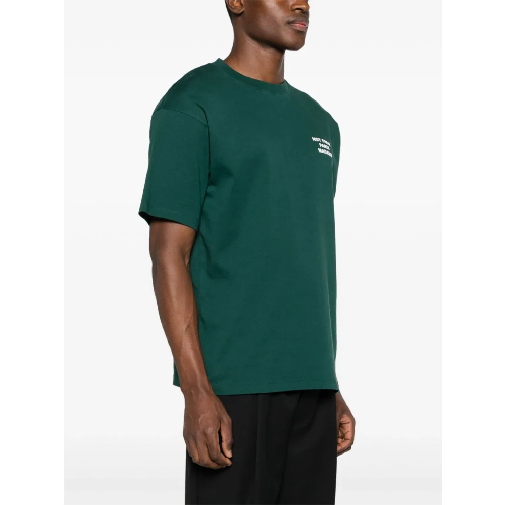 Drole de Monsieur Grappig Katoen Logo T-shirt Green Heren