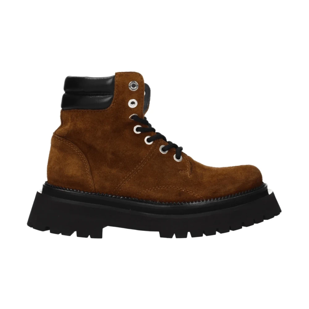 Ami Paris Mujer Marrón - Botines De Ante Con Cordones - Shoes - 39 Eu