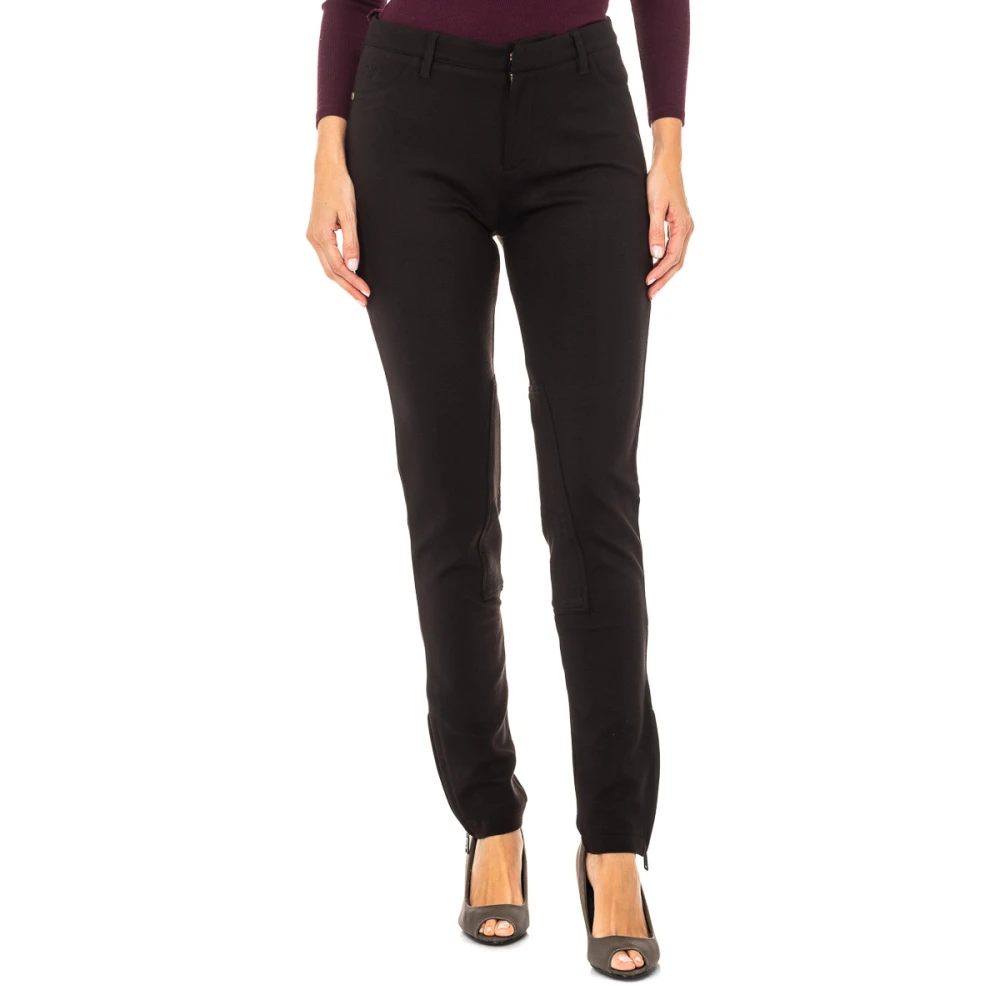 La Martina Women's Black Slim-Fit Trousers, W33, Modern Ottoman Leggings For