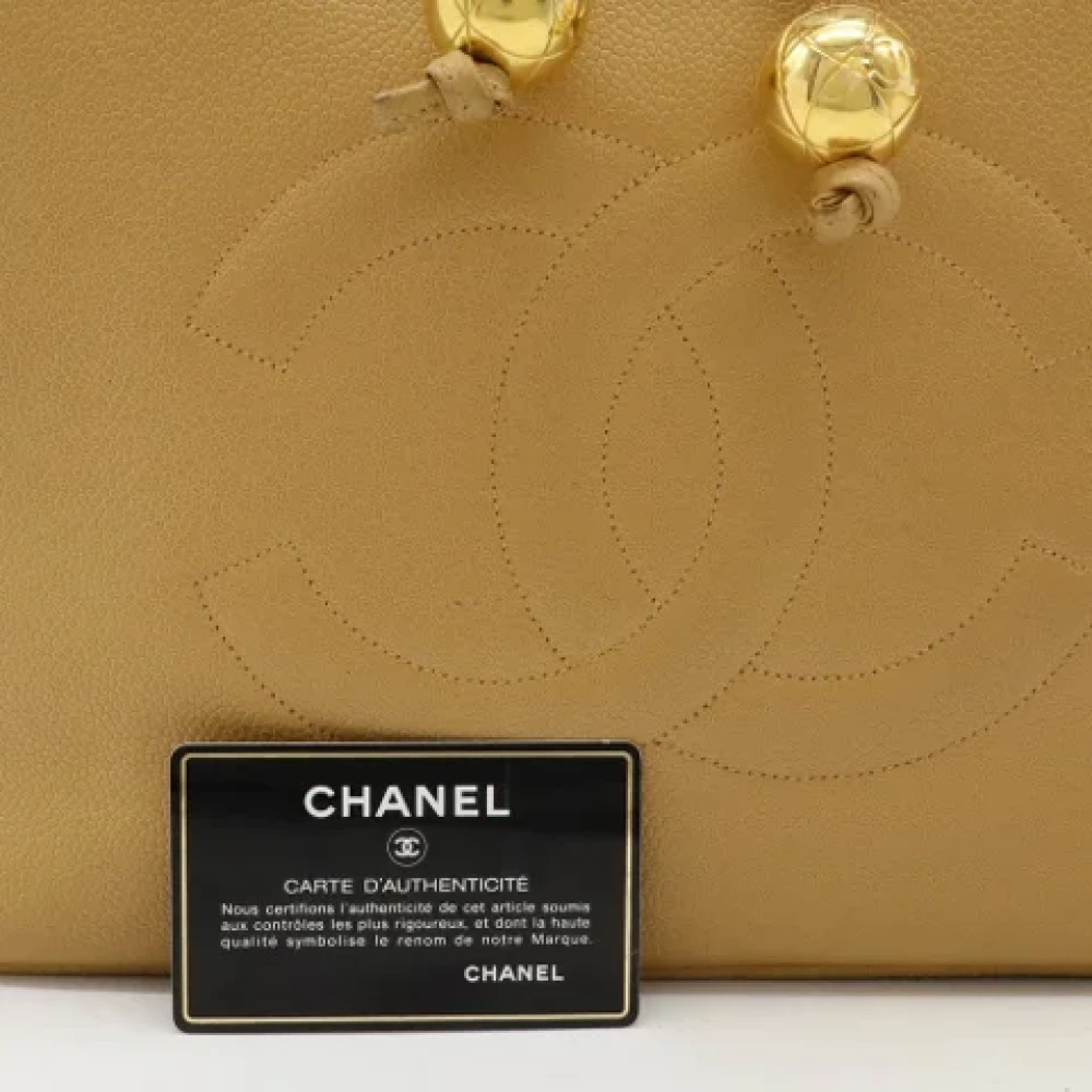 Chanel Vintage Pre-owned Leather chanel-bags Beige Dames