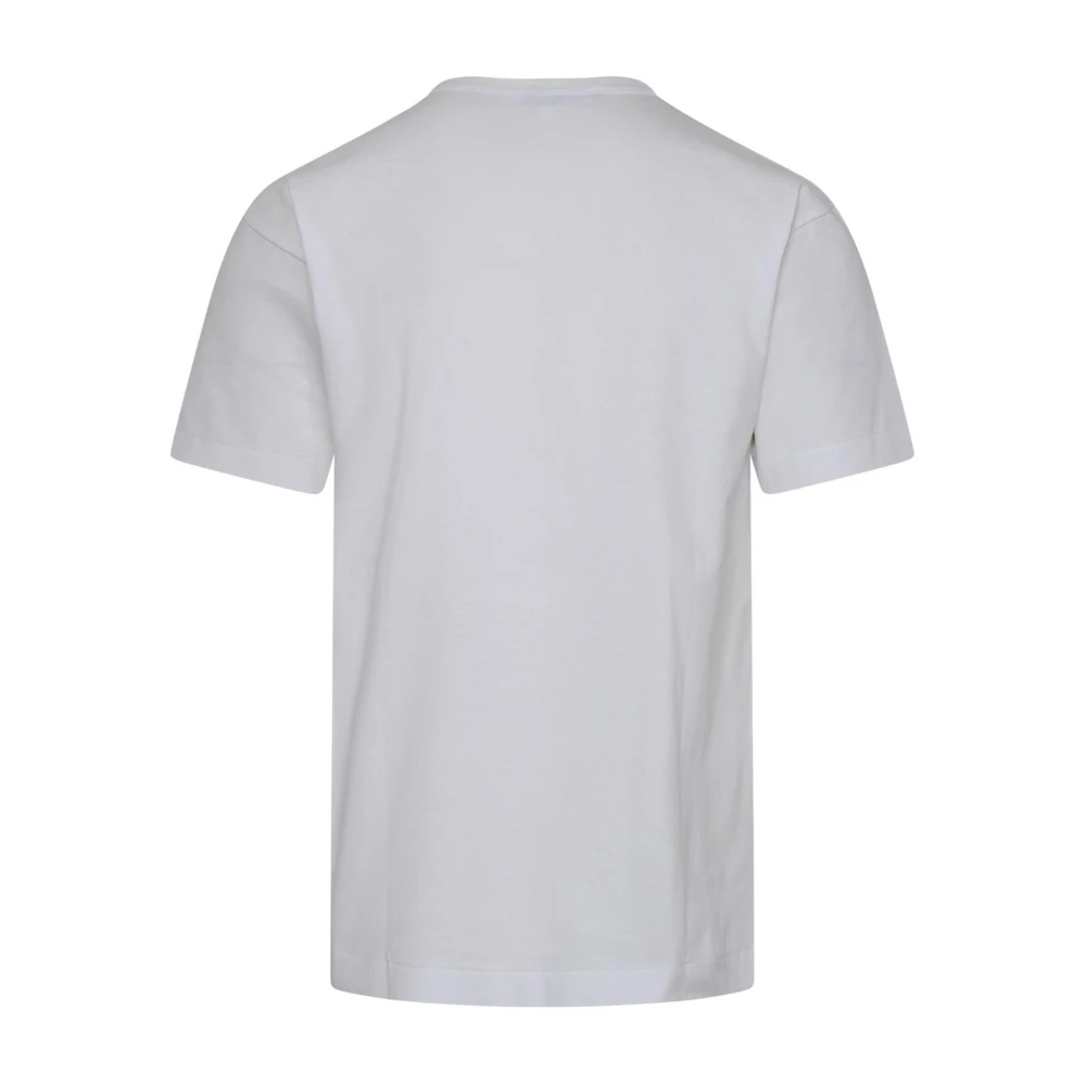 Comme des Garçons Play Wit Katoenen T-Shirt met Ronde Hals en Logo Print White Heren