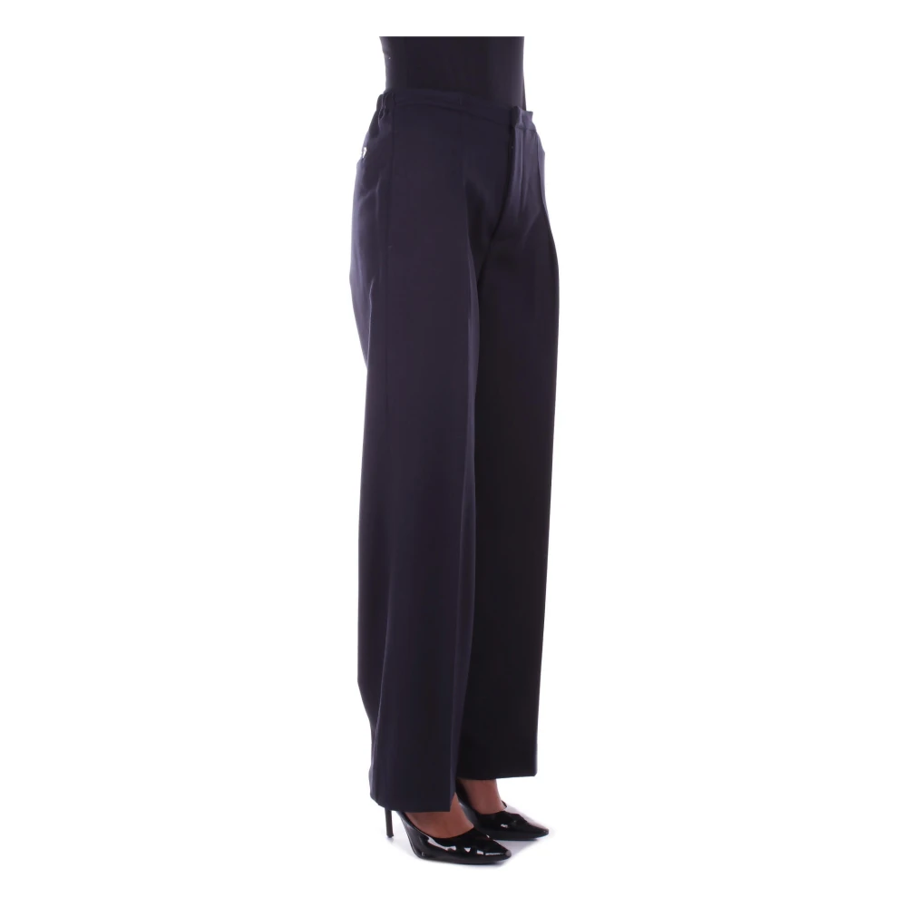 Dondup Blauwe Broek met Logo Rits Sluiting Blue Dames