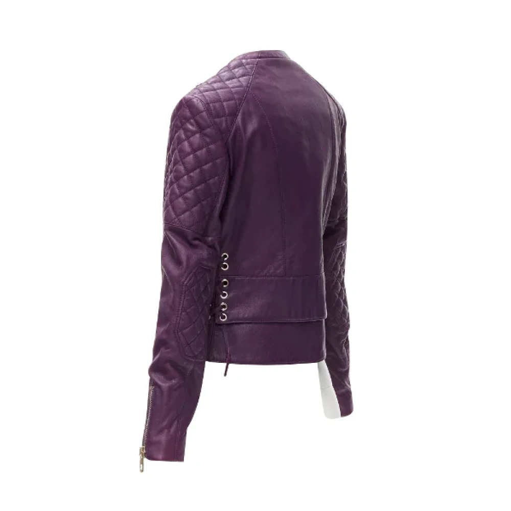 Balenciaga Vintage Pre-owned Leather outerwear Purple Dames