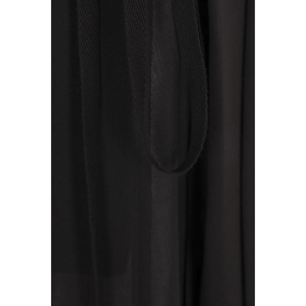 Ann Demeulemeester Zwarte Omslagrok met Geplooid Paneel Black Dames