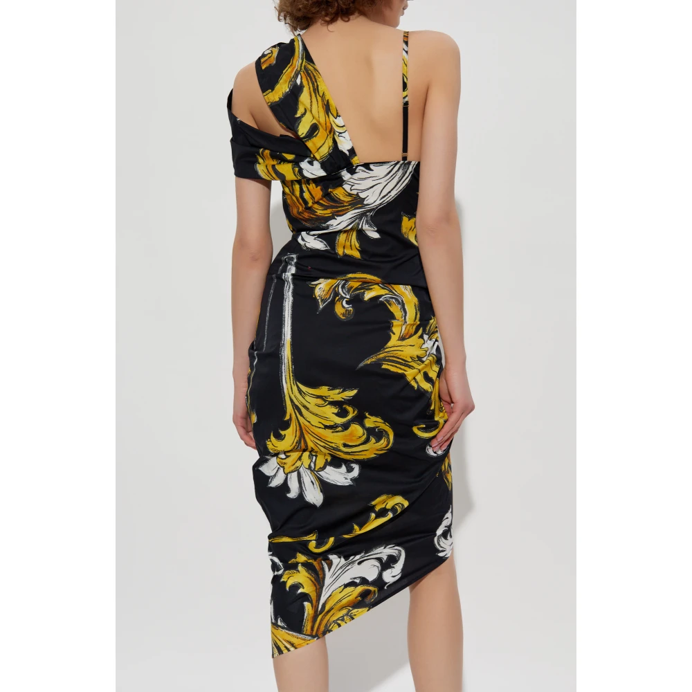 Versace Jeans Couture Jurk met Barocco-print Black Dames