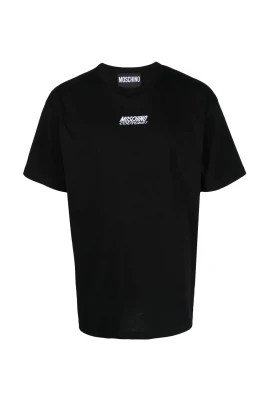 Broderad bomullst-shirt med logodetalj