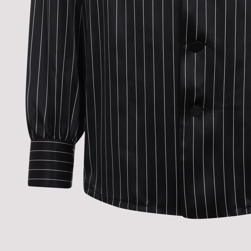 Saint Laurent Zijden Blouse Black Dames