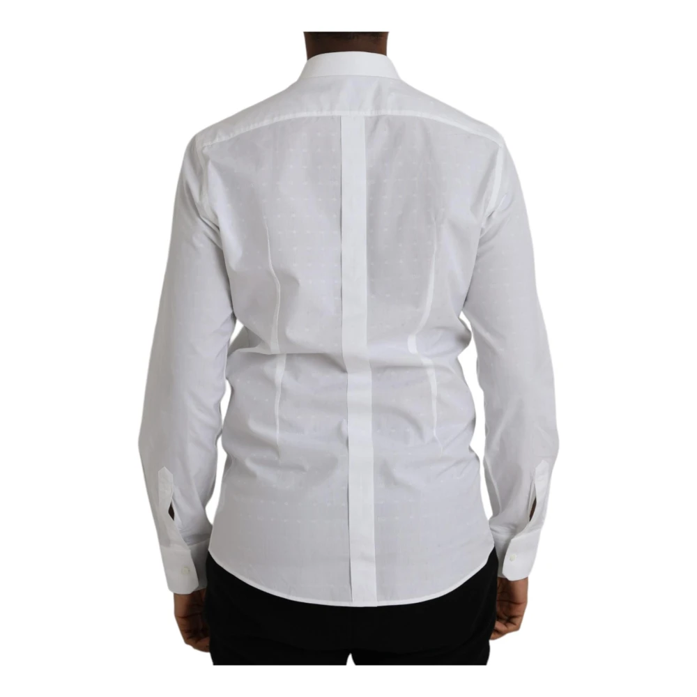 Dolce & Gabbana Wit Katoenen Overhemd Klassieke Kraag Lange Mouwen White Heren