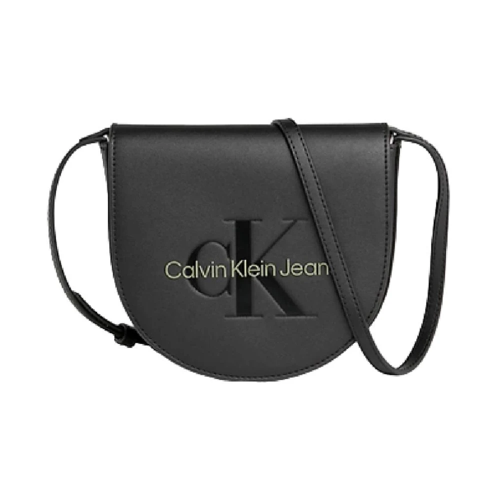 Calvin Klein Sculpted Mini Saddle Bag Tijdloze Stijl Black Dames