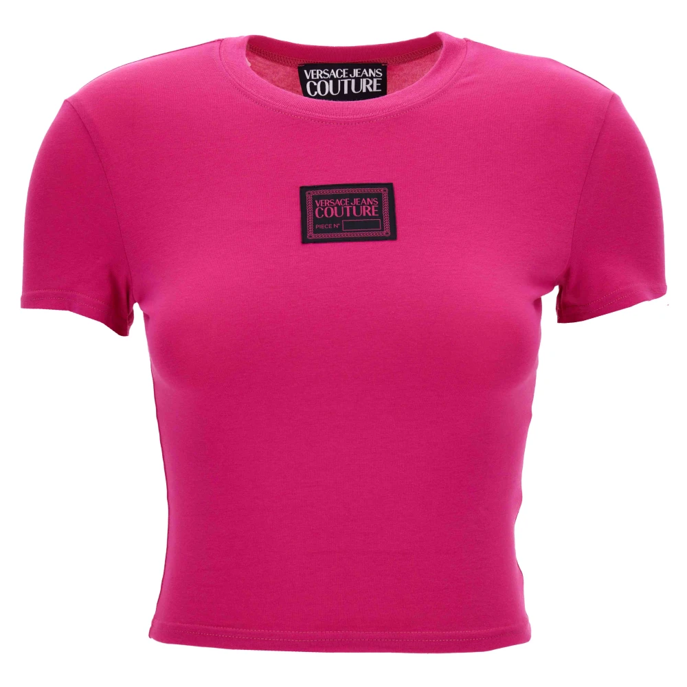 Versace Jeans Couture Jersey Stretch Slim Fit T-Shirt Pink Dames