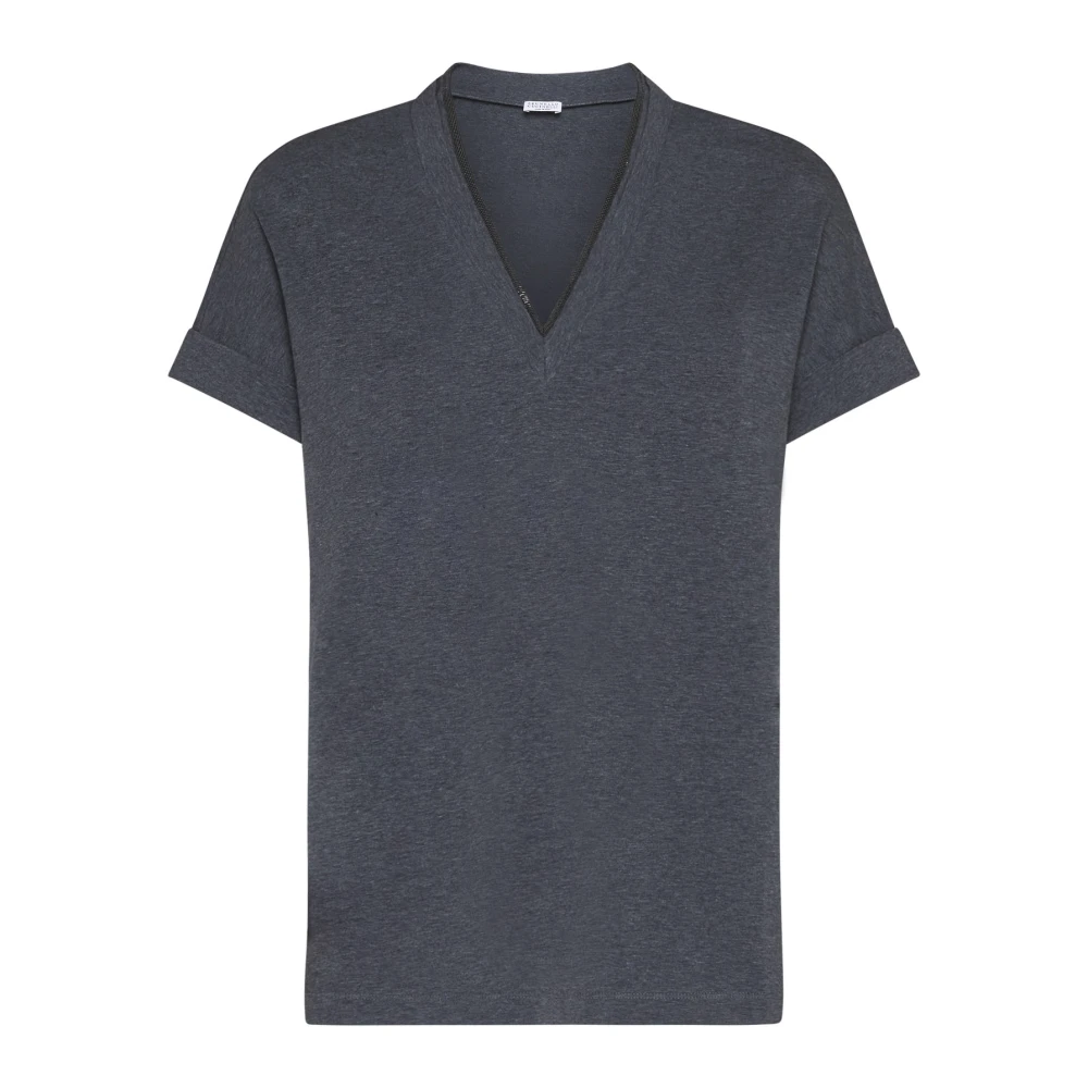 BRUNELLO CUCINELLI Grijze T-shirts en Polos Gray Dames