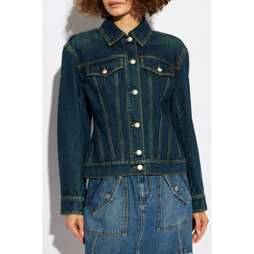 alexander mcqueen Denim jas Blue Dames