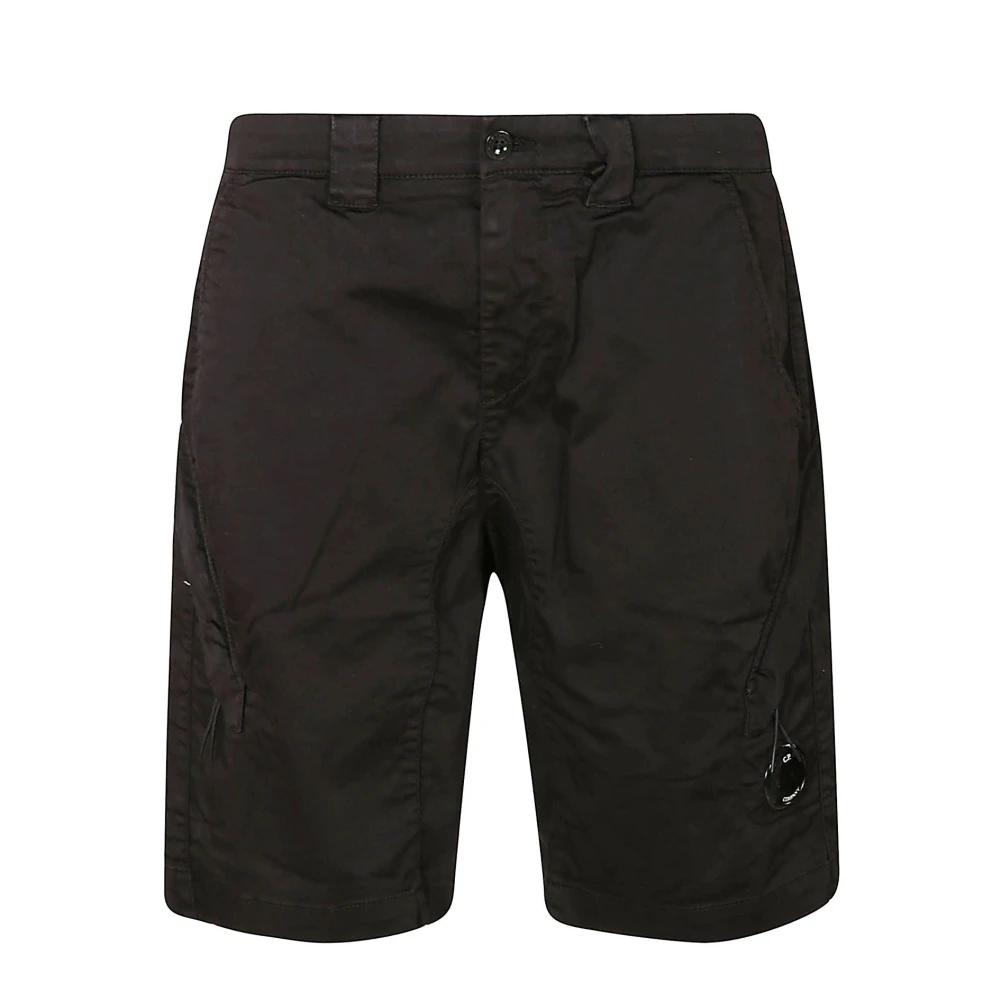 C.P. Company Utility Shorts in Stretch Sateen Black Heren
