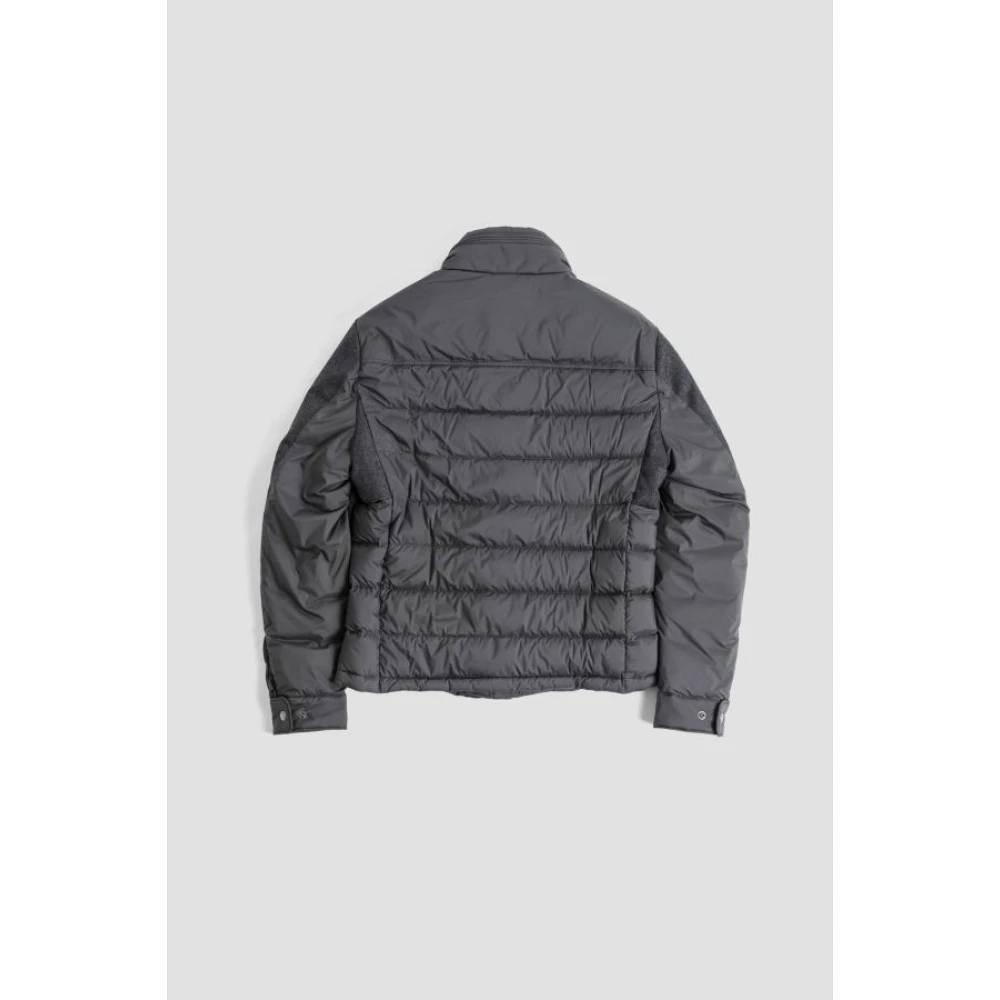 Moncler Grijze Donsjas met Verborgen Capuchon Gray Heren