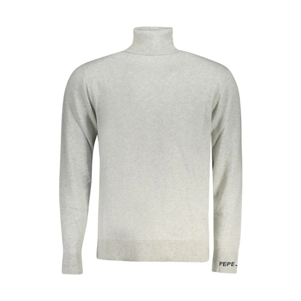 Pepe Jeans Men's Gray Turtlenecks, M, Classic Cotton Jumper