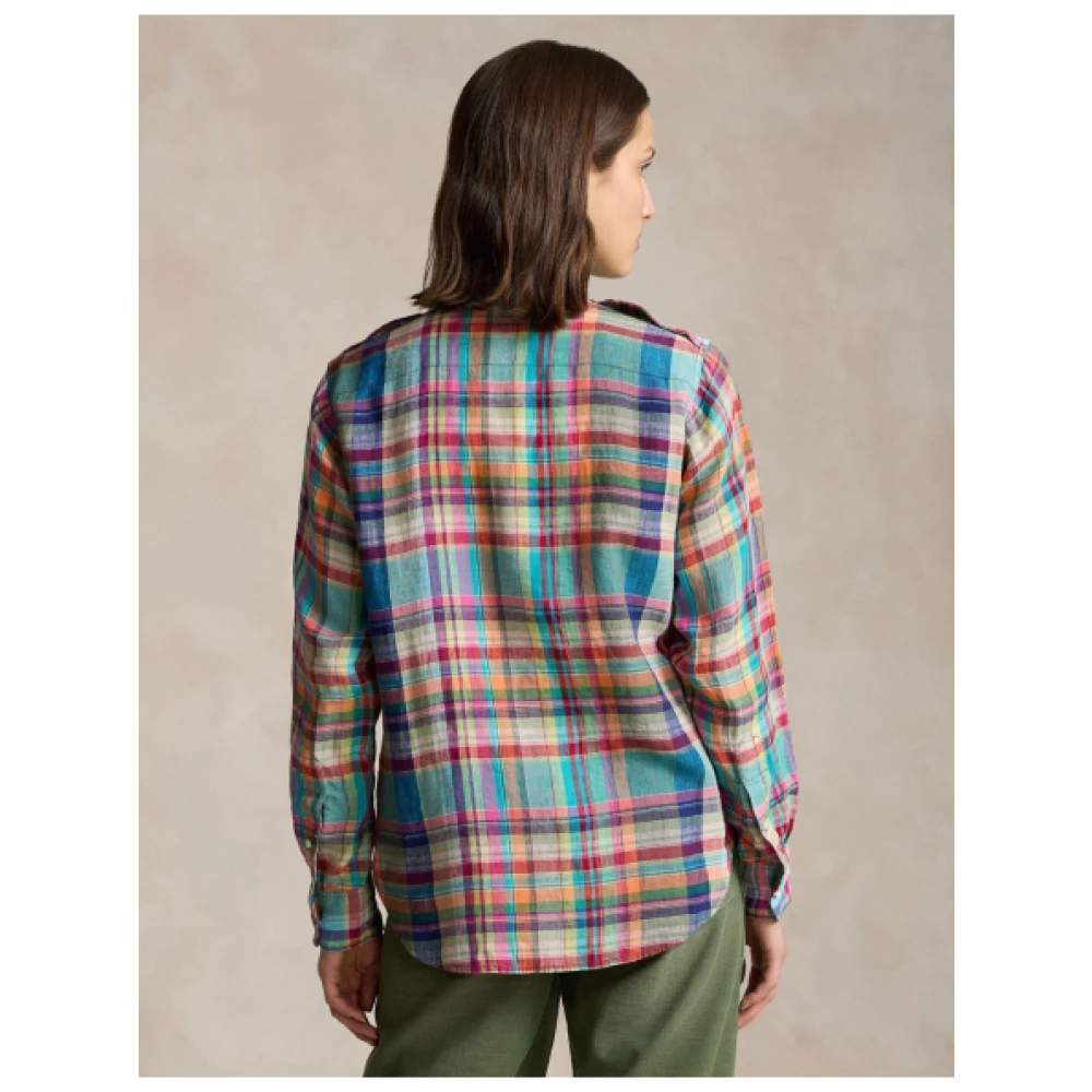Polo Ralph Lauren Geruite Linnen Overhemd Multicolor Dames