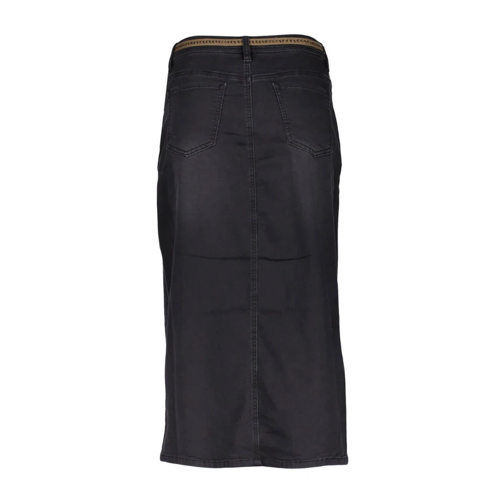 Geisha Denim Rok met Stijl 46510-10 Black Dames