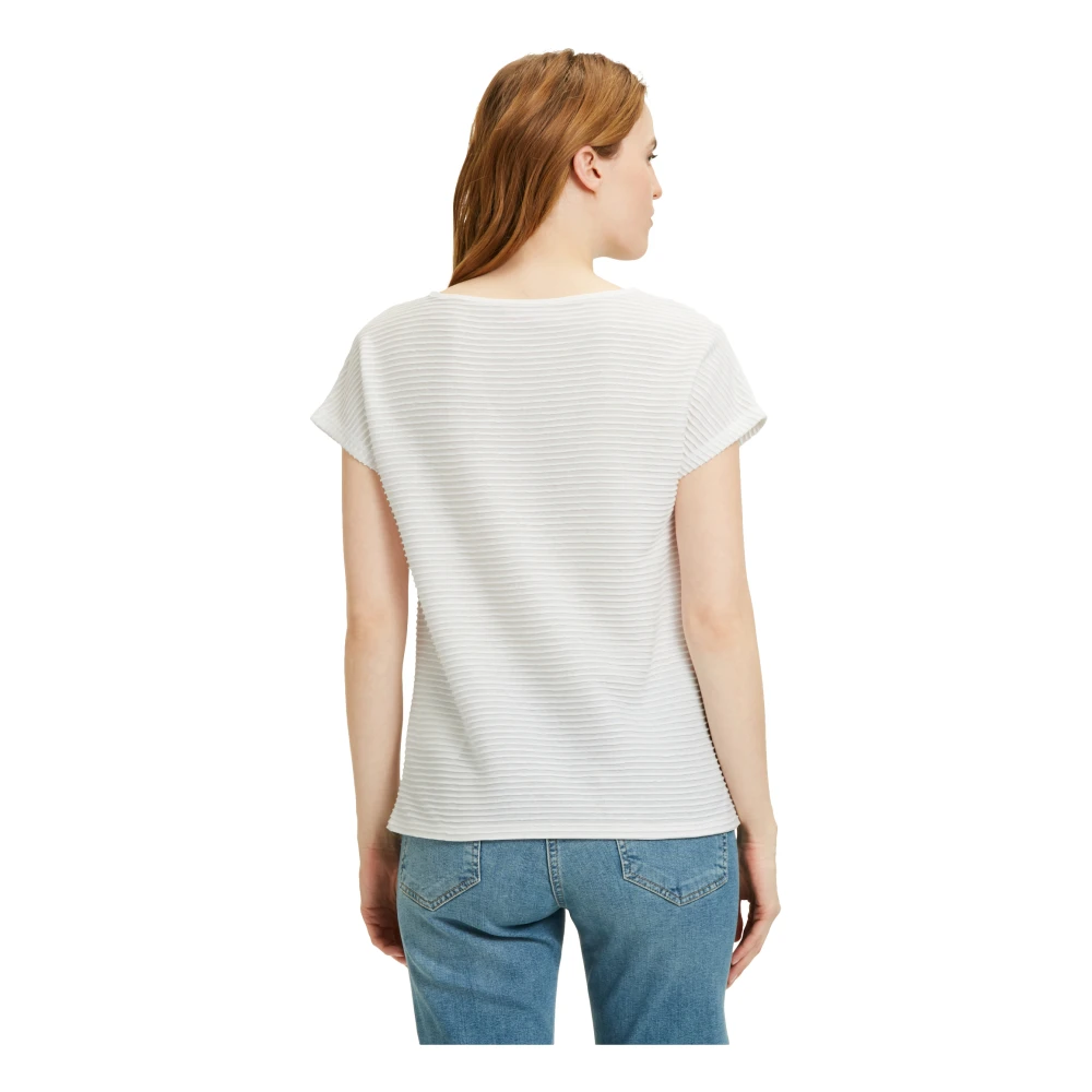 Betty Barclay Geribbeld Casual Shirt met Structuur White Dames
