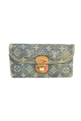 Pre-owned Vintage Monogram Denim Lång Plånbok