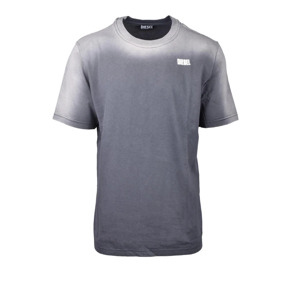 Diesel Grijze Bedrukte Katoenen T-shirt Gray Dames