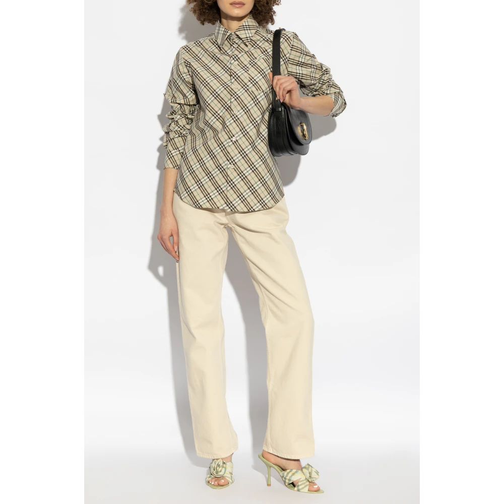 Burberry Geruite overhemd Gray Dames
