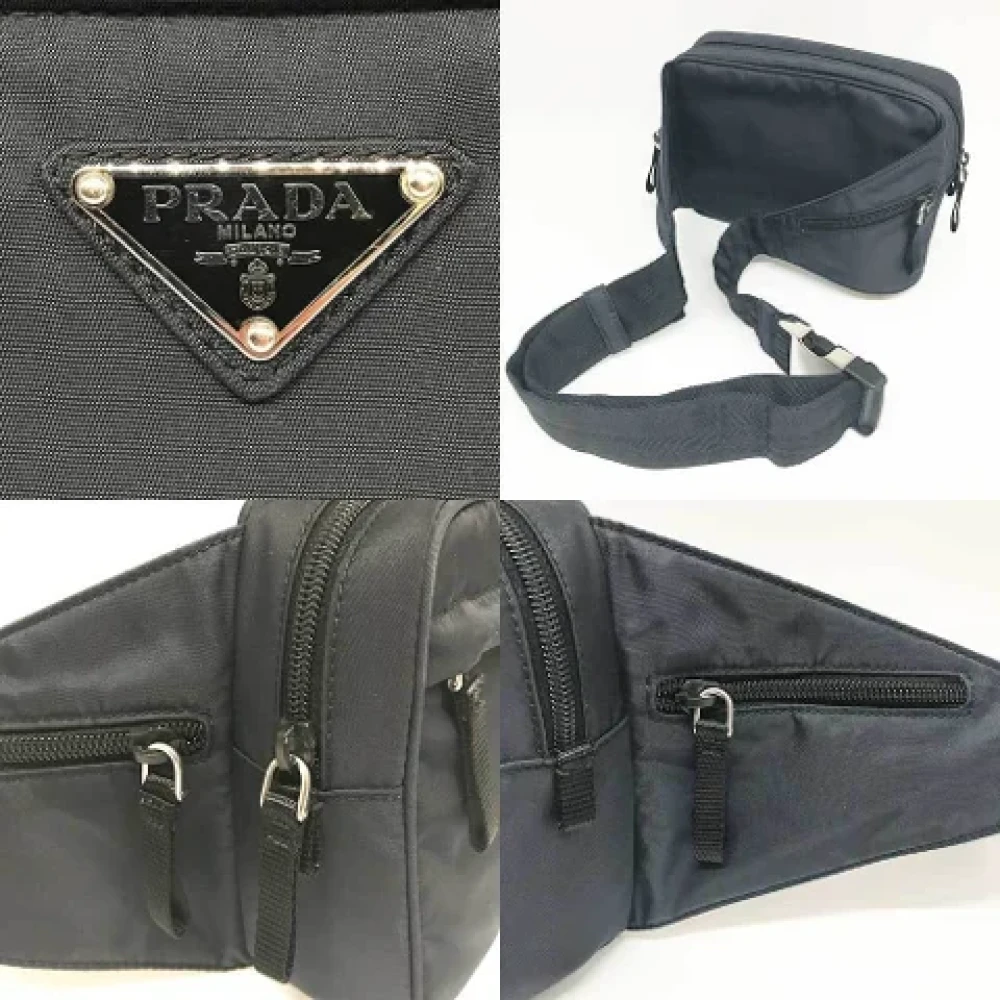 Prada Vintage Pre-owned Fabric clutches Blue Dames