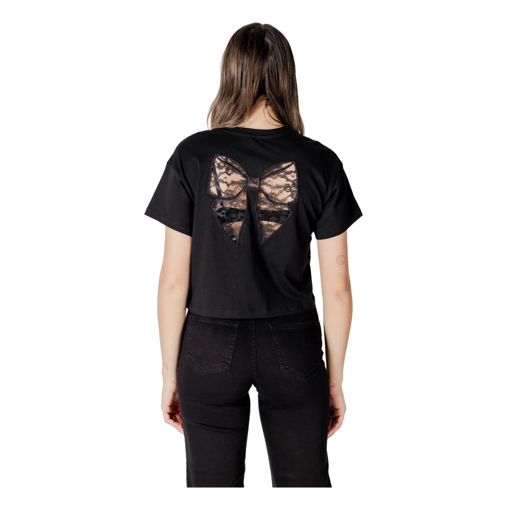 Only Zwarte Katoenen Ronde Hals T-Shirt Black Dames