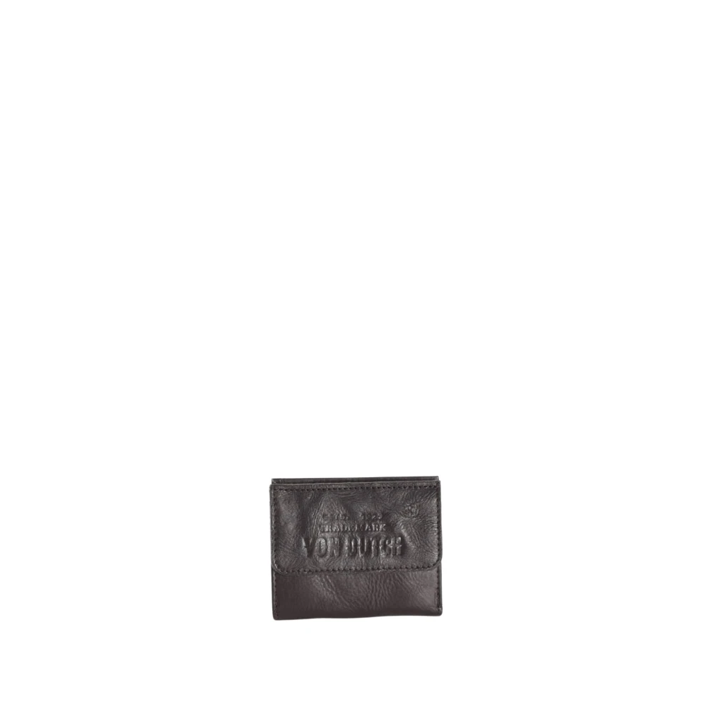 Von Dutch Bruin Leren Portemonnee met Muntvak Brown Heren