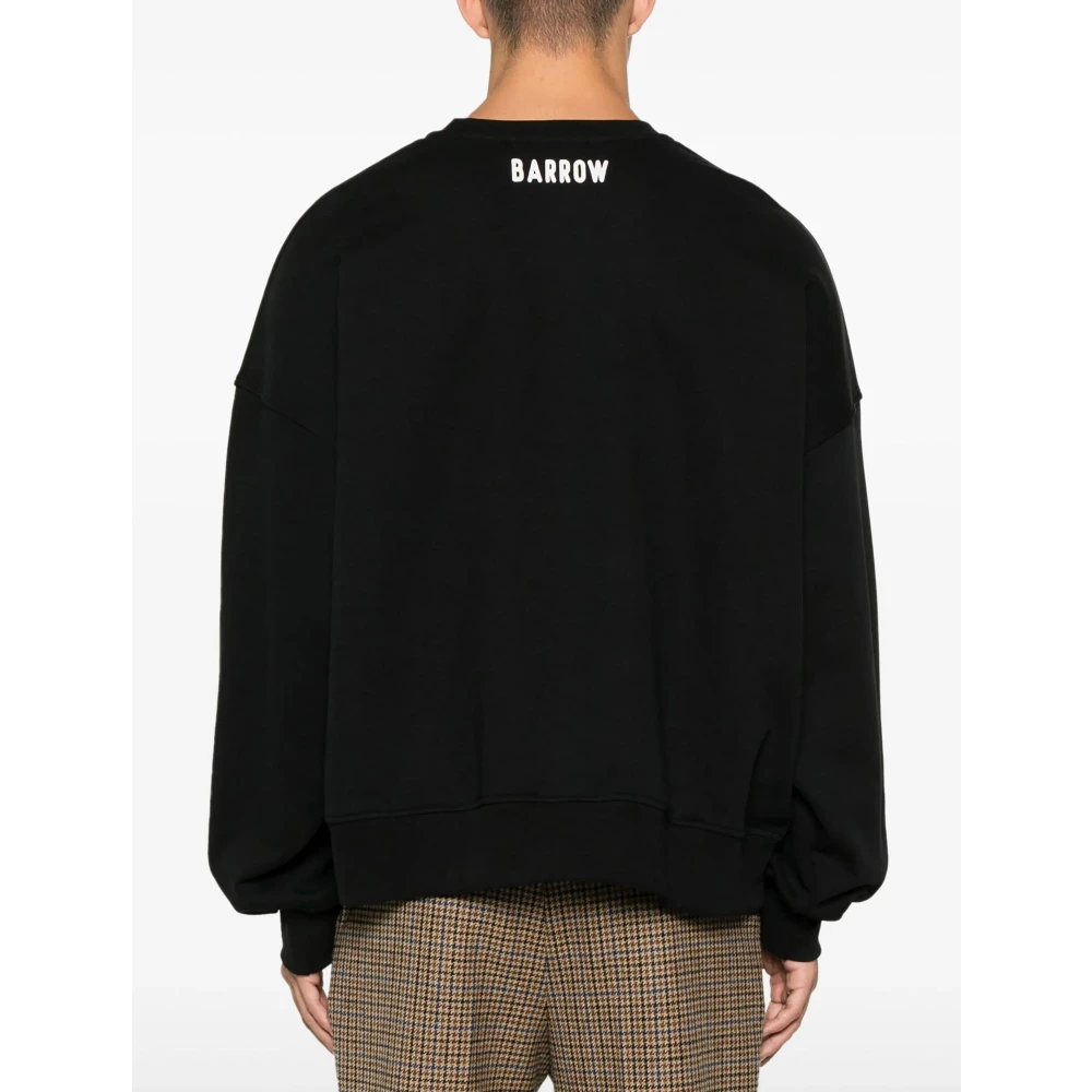 Barrow Logo Print Sweater Ronde Hals Lange Mouw Black Heren