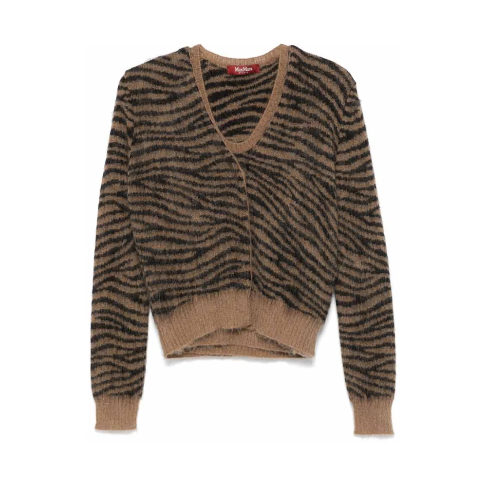 Max Mara Zebra Print Gebreide Trui Set Brown Dames
