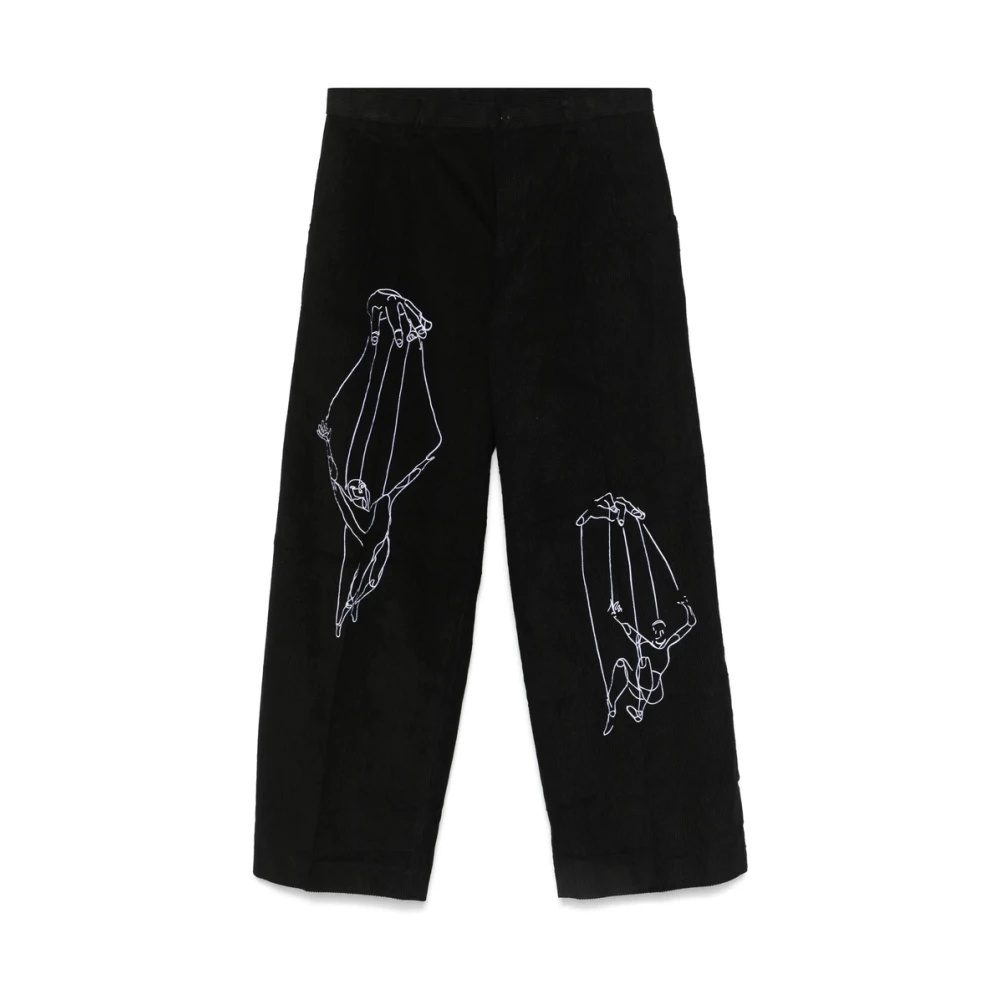 KidSuper Studios Zwarte kinderbroek met verborgen rits Black Heren