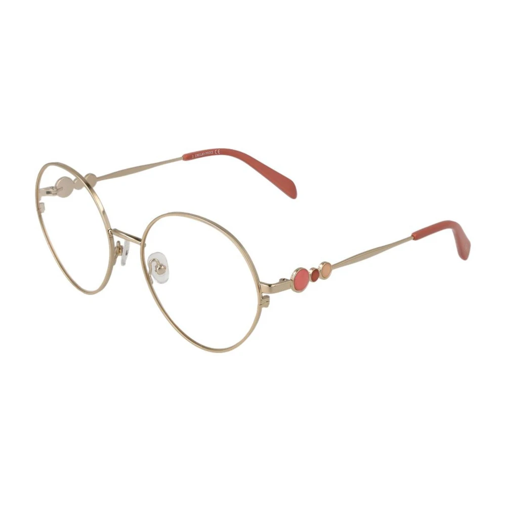EMILIO PUCCI Gouden Ronde Metalen Optische Frames Vrouwen Yellow Dames