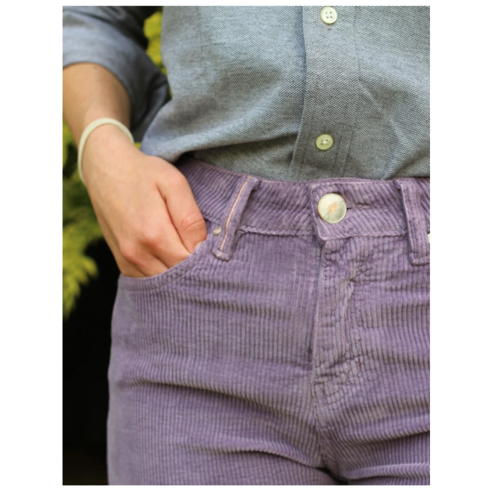 Islow Eryn Corduroy Slim 7 8 Broek Purple Dames