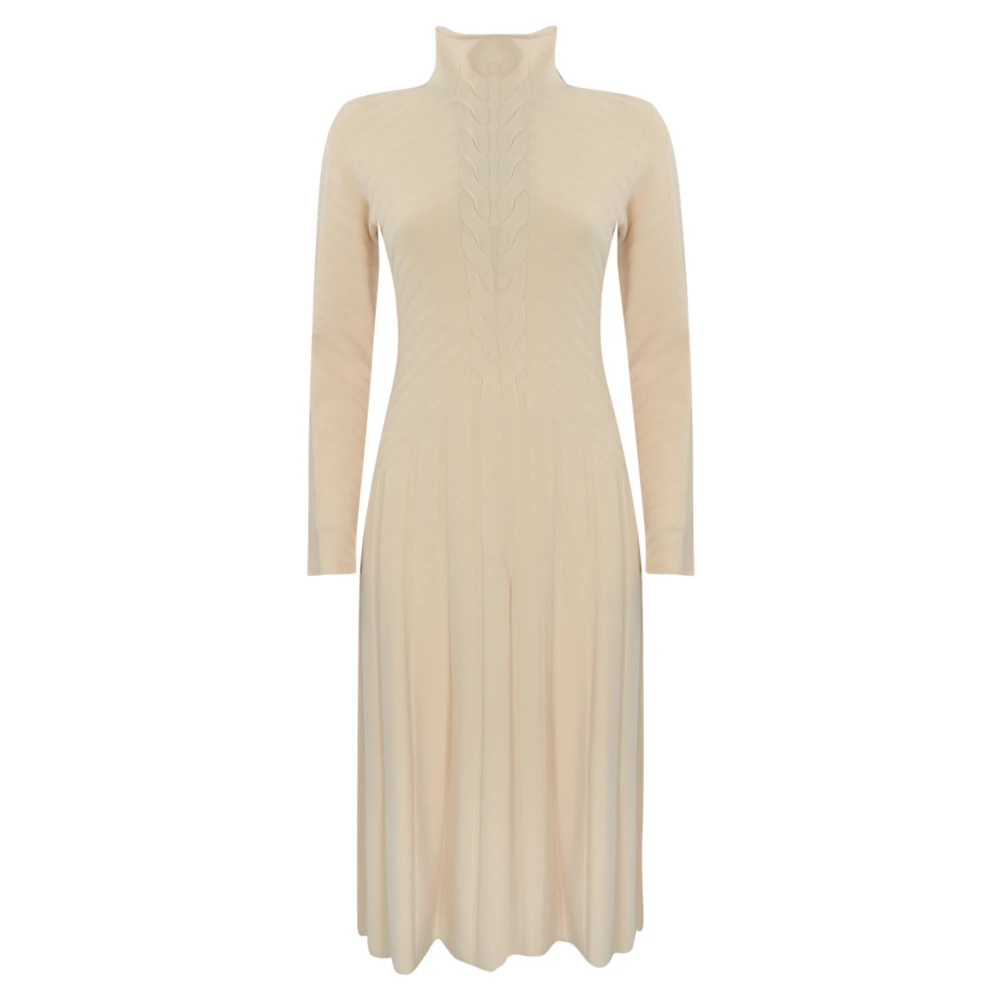 D.Exterior Hoge hals wolmix jurk Beige Dames