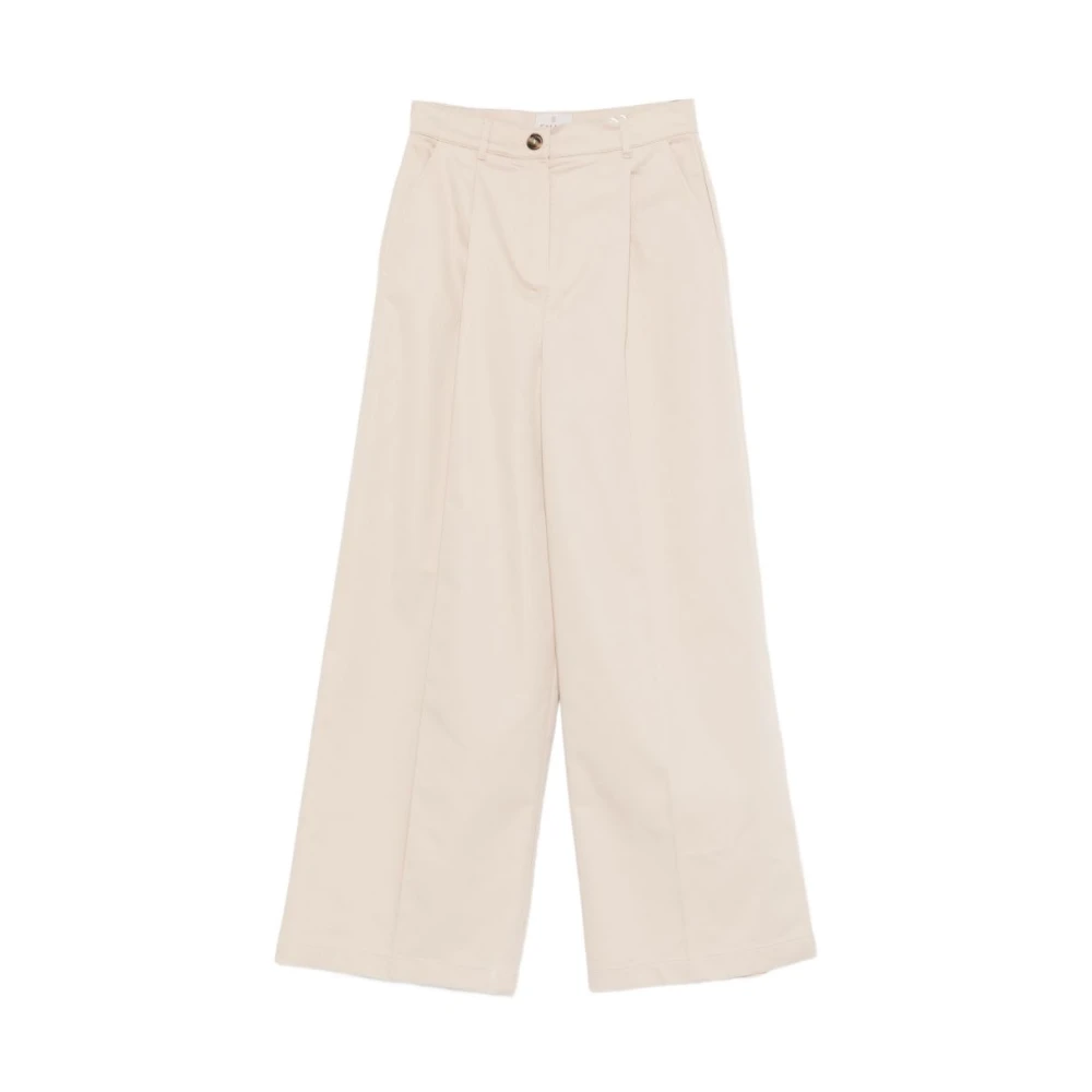 Marella Women's Beige Wide Trousers - Wide Trousers - 2XS - Trousers