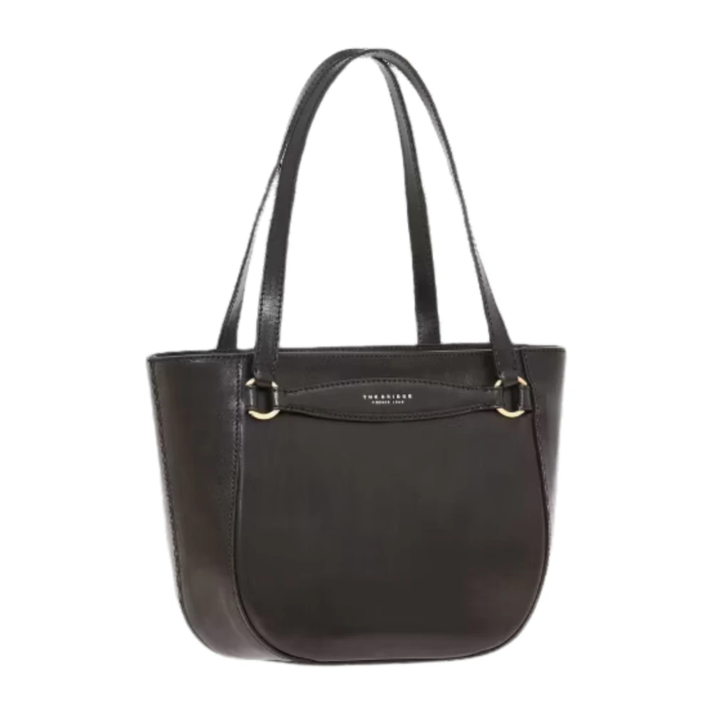 The Bridge Women's Black Shoulder Bags, One Size, Leather Shopping Bag With Front Logo