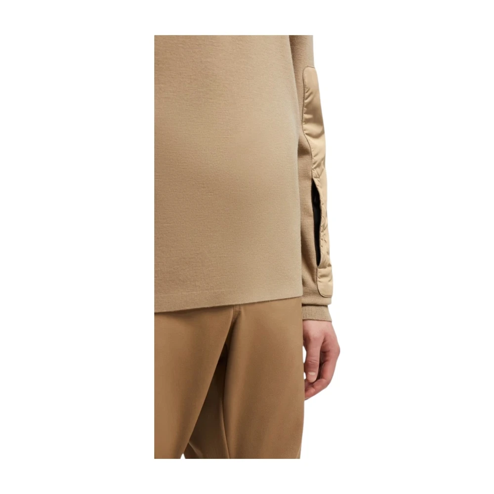 Moncler Beige Wollen Coltrui Jumper Ski Brown Heren