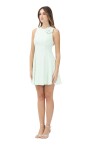 robe-courte-vert-menthe-style-trapeze
