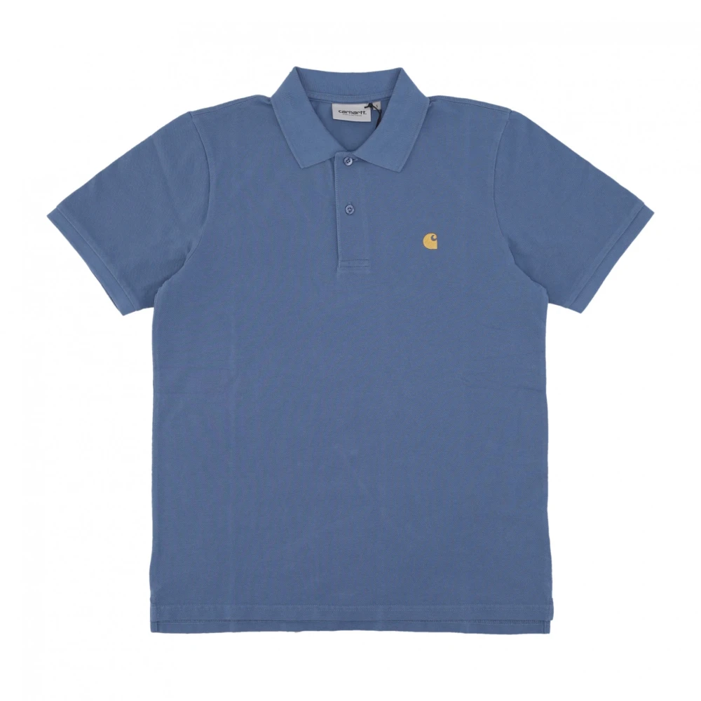 Carhartt WIP Chase Pique Polo Sorrent Gold Blue Heren