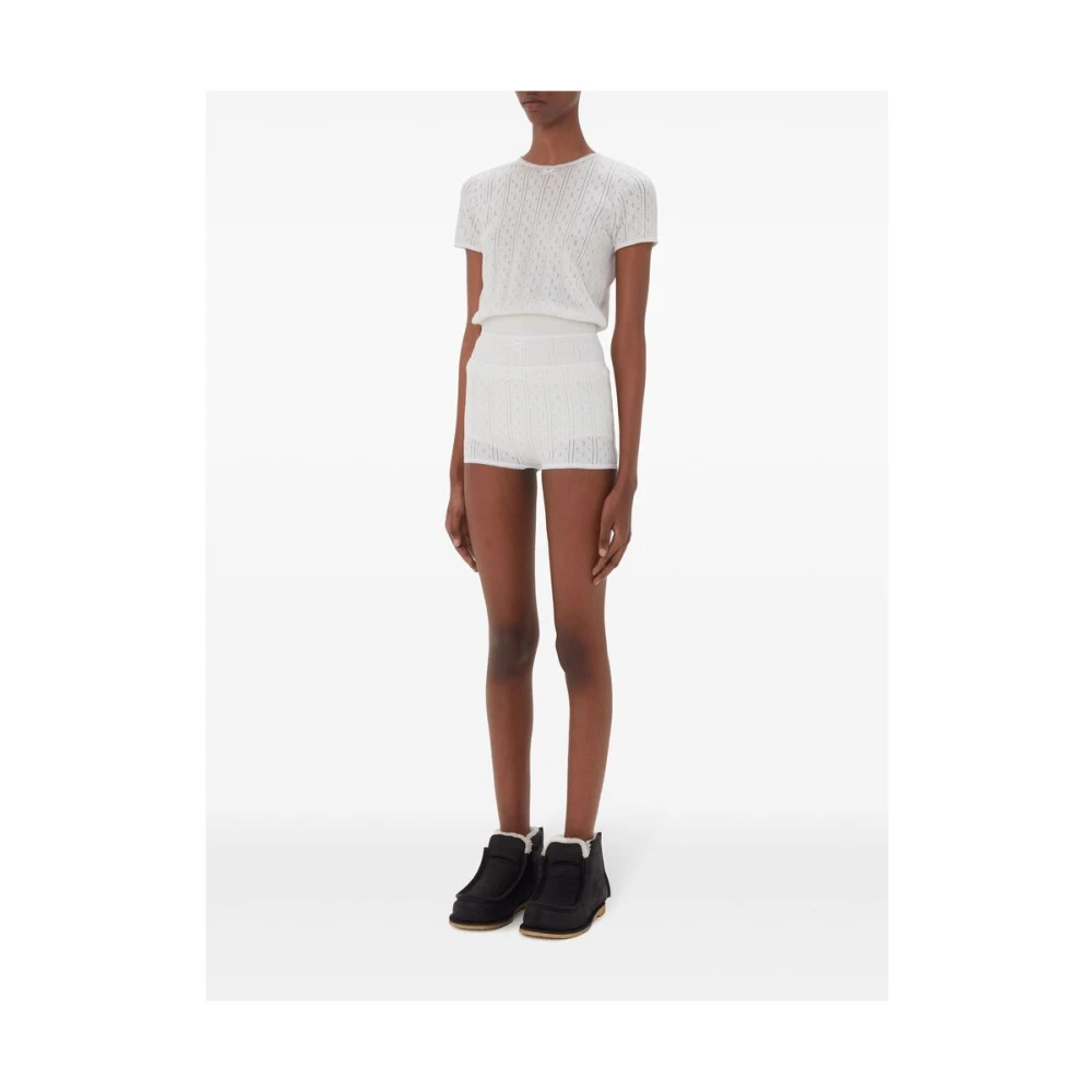 JW Anderson Witte Gebreide Gelaagde Hoge Taille Rok White Dames