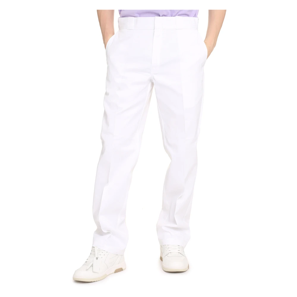 Dickies Katoenmix broek met zakken White Heren