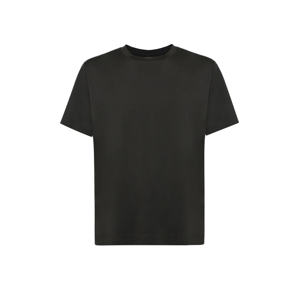 Eleventy Mannelijk Zwart Tops Heren, 2XL, T-Shirt Met Ronde Hals