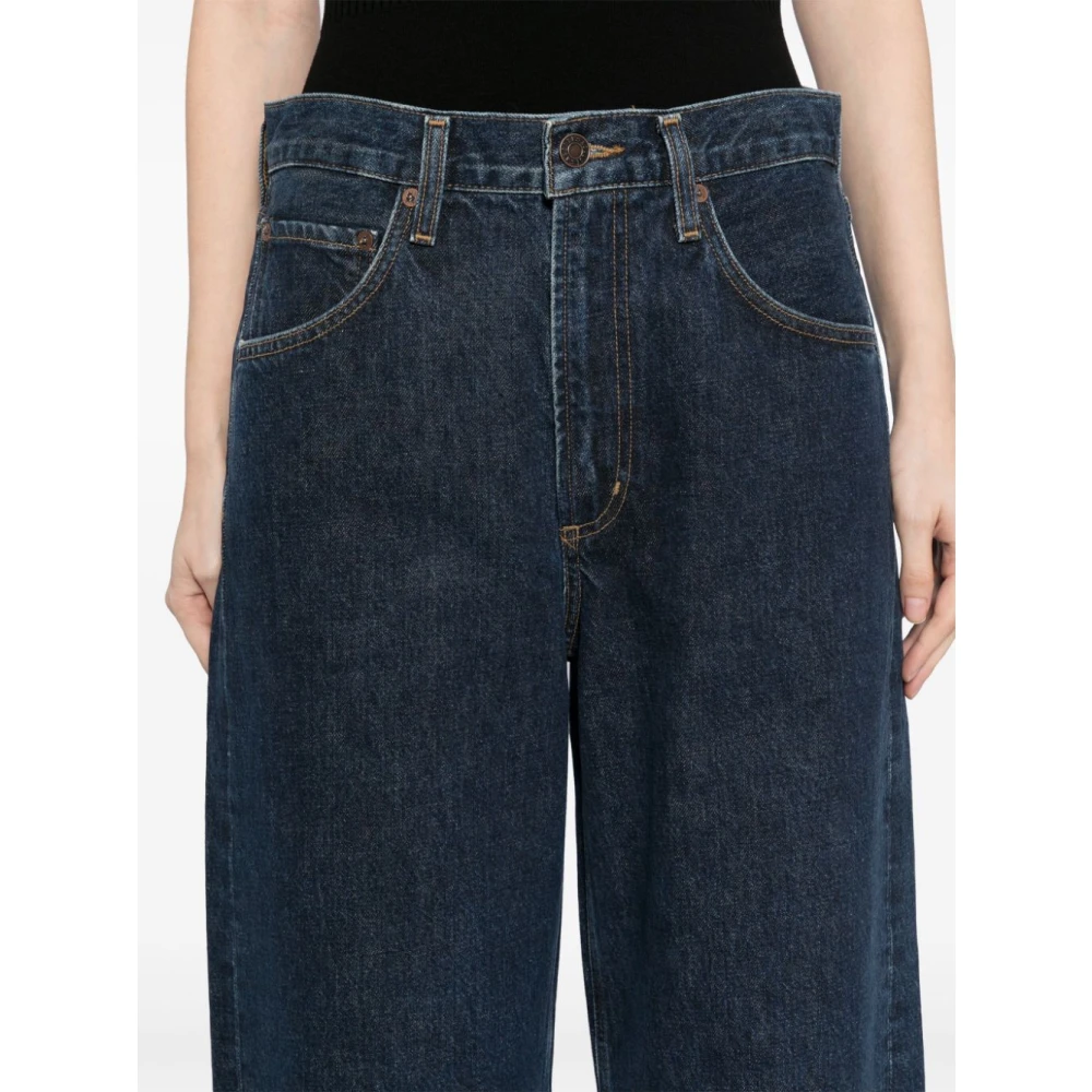 Agolde Gebogen Indigo Jeans Blue Dames