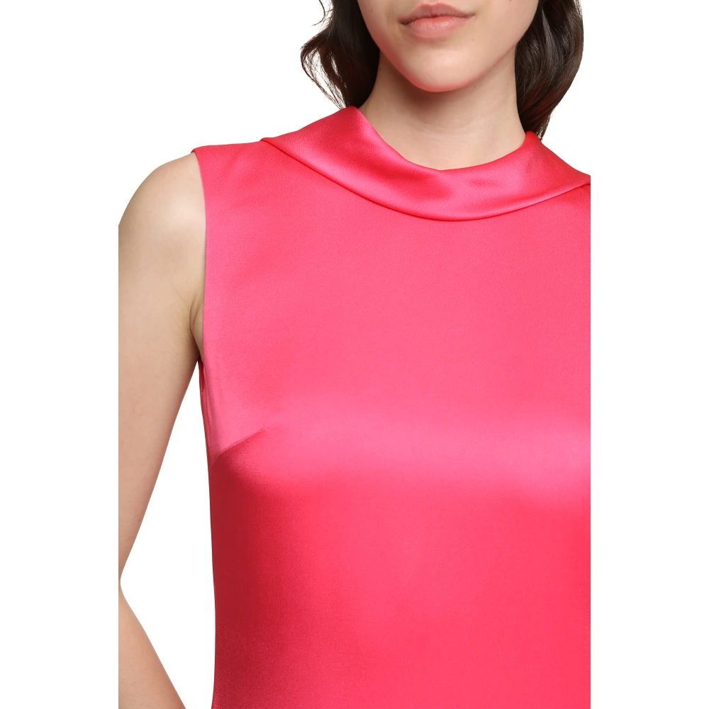 Versace Gedrapeerde Sheath Jurk met Achtersplit Pink Dames