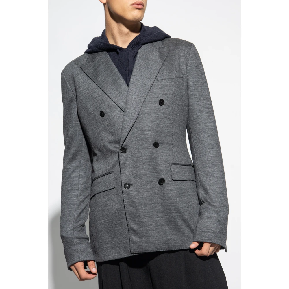 Dolce & Gabbana Dubbelrijige jas Gray Heren
