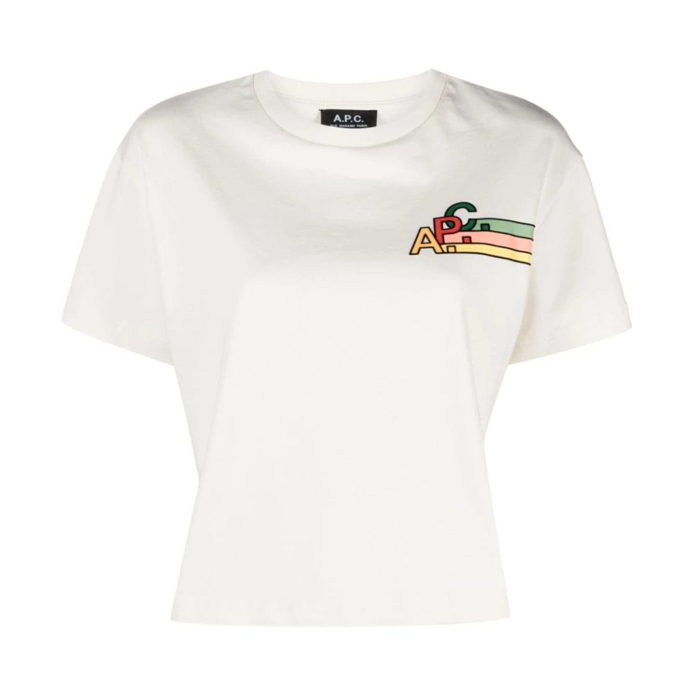 A.p.c. Sonia T-shirt Wit Katoen Logo Print White